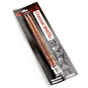 Generals Charcoal Pencils White x2 with sharpener