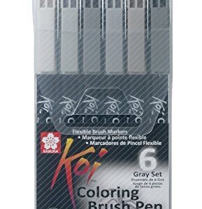 Koi Colouring Brush set of 6 Grey