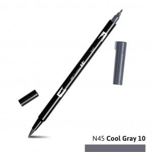 Tombow Dual Brush Pen N45 cool grey 10