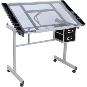 SinoArt Glass Top Drafting Table