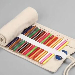 Brush/pencil roll canvas 48 holes