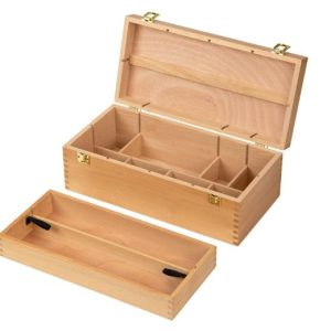 Large Art Supply Storage Box Wooden