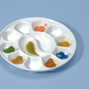 Porcelain circular palette with 12 mixing wells