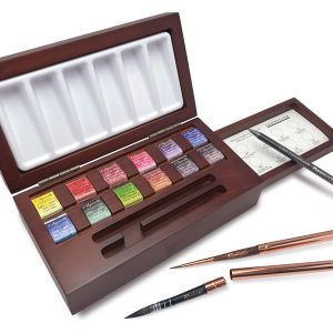 Sennelier l'Aquarelle watercolour wooden set with 12 half pans