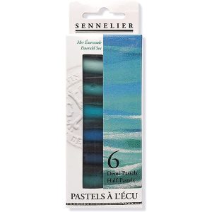 Sennelier pastel set of 6 half soft pastels Emerald Sea