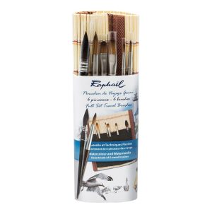 Mini Precision Bamboo brush holder set of 6 brushes