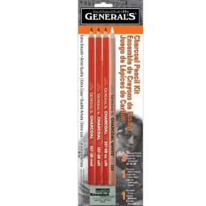 Generals Charcoal Pencil set with eraser